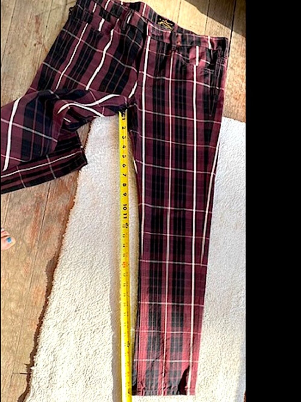 VIVIAN WESTWOOD Men's 31 Plum / Black Tartan Plaid Trouser Pants - Picture 14 of 16